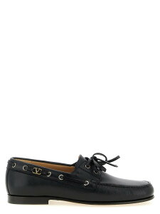 ���@�����e�B�m �K�����@�[�j VALENTINO GARAVANI ���[�t�@�[ �����Y �u���b�N Loafers Valentino Garavani 'Palm Avenue' Boat Shoe Y2S0M05MIL0NO Black �֐� �������� 2026SS ju