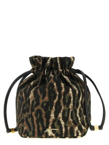 �K�j�[ GANNI �N���b�`�o�b�O ���f�B�[�X �u���E�� Clutch and wristlets bags 'Metallic Bou Bucket' pouch B301007101X Brown �֐� �������� 2026SS ju