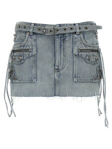 �o�����V�A�K BALENCIAGA �X�J�[�g ���f�B�[�X �u���[ Skirts 'Cagole Mini' skirt 764534TDW144016 Light Blue �֐� �������� 2023AW ju