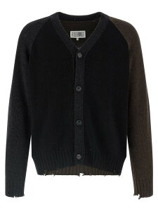�G���G���V�b�N�X���]�� �}���W�F�� MM6 MAISON MARGIELA �Z�[�^�[ �j�b�g�E�F�A �����Y �}���`�J���[ Knitwear Two-tone suede patch cardigan SH2HP0013M13160961 Multicolor �֐� �������� 2025AW ju