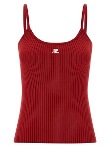 �N���[�W�� COURREGES T�V���c �g�b�v�X ���f�B�[�X ���b�h T-shirts and tops 'Reedition' tank top PERMDE012FI00014034 Red �֐� �������� 2026SS ju