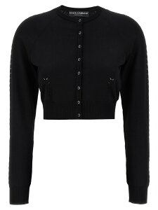 �h���`�F&�K�b�o�[�i DOLCE&GABBANA �Z�[�^�[ �j�b�g�E�F�A ���f�B�[�X �u���b�N Knitwear Viscose cardigan FXV88TJAIRMN0000 Black �֐� �������� 2025SS ju