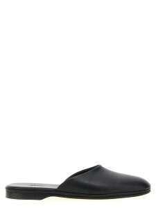 �u���I�[�j BRIONI �t���b�g�V���[�Y �t���b�g�V���[�Y ���f�B�[�X �u���b�N Flat Shoes Leather sabots QTCW0LPC7251000 Black �֐� �������� 2025SS ju