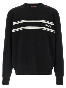 �O�b�` GUCCI �Z�[�^�[ �j�b�g�E�F�A �����Y �z���C�g Knitwear 'Intarsio Gucci' sweater 834313XKEZK1070 White/Black �֐� �������� 2025AW ju