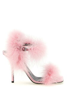 ���X�L�[�m MOSCHINO �T���_�� ���f�B�[�X �s���N Sandals Satin sandals and feathers MA1649AC1OM4160A Pink �֐� �������� 2026SS ju