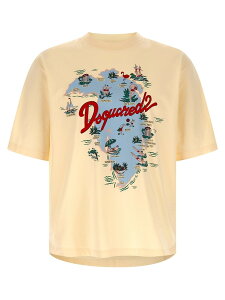 �f�B�[�X�N�G�A�[�h DSQUARED2 T�V���c �����Y �x�[�W�� T-shirts Printed T-shirt S71GD1643D20020103 Beige �֐� �������� 2026SS ju