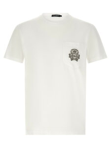 �h���`�F&�K�b�o�[�i DOLCE&GABBANA T�V���c �����Y �z���C�g T-shirts 'DG' embroidered T-shirt G8RA2ZG7PZEW0800 White �֐� �������� 2026SS ju