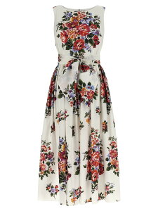 �h���`�F&�K�b�o�[�i DOLCE&GABBANA �����s�[�X �h���X ���f�B�[�X �z���C�g Dresses 'Bouquet di Fiori' dress F612PTHS5UUHA5ZO White �֐� �������� 2026SS ju