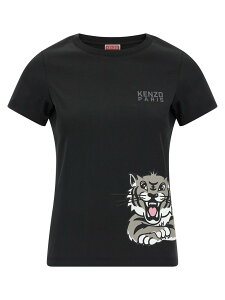 �P���]�[ KENZO �|���V���c T�V���c ���f�B�[�X �u���b�N T-shirts and polo shirts 'Happy Tiger' T-shirt FF62TS2544SO99J Black �֐� �������� 2025AW ju