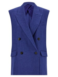 �}�b�N�X�}�[�� �X�e���f�B�I MAX MARA STUDIO �W�� �x�X�g ���f�B�[�X �u���[ Vests 'MstAia' vest 2616281012600032 Blue �֐� �������� 2026SS ju