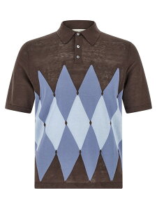 �o�����^�C�� BALLANTYNE �|���V���c �����Y �u���E�� Polo shirts Polo Argyle B2W02614L2094524 Brown �֐� �������� 2026SS ju