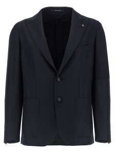 �^���A�g�[�� TAGLIATORE �W���P�b�g �����Y �u���[ Jackets Micro squares blazer 1SMC26K120028B5049 Blue �֐� �������� 2025AW ju