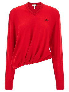 ���G�x LOEWE �Z�[�^�[ �j�b�g�E�F�A ���f�B�[�X ���b�h Knitwear Asymmetrical cut sweater S540Y14KHD7100 Red �֐� �������� 2026SS ju
