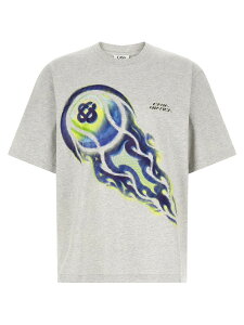 �J�T�u�����J CASABLANCA T�V���c �����Y �O���[ T-shirts 'Flaming Tennis Ball' T-shirt MSP26JTS04402 Gray �֐� �������� 2026SS ju