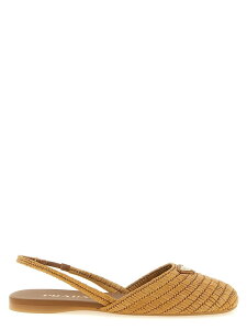 �v���_ PRADA �t���b�g�V���[�Y �t���b�g�V���[�Y ���f�B�[�X �x�[�W�� Flat Shoes Crochet slingback 1F370OF0052ACSF098L Beige �֐� �������� 2026SS ju