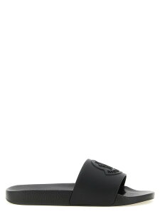 �����N���[�� MONCLER �t���b�g�V���[�Y �T���_�� �����Y �u���b�N Flat Shoes 'Basile' slides L109A4C00040M2999999 Black �֐� �������� 2026SS ju