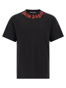 �p�[�� �G���W�F���X PALM ANGELS T�V���c �����Y �u���b�N T-shirts 'Neck Logo' T-shirt PMAA109S26JER00810251025 Black �֐� �������� 2026SS ju