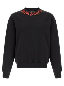 �p�[�� �G���W�F���X PALM ANGELS �X�E�F�b�g�V���c �g���[�i�[ �����Y �u���b�N Sweatshirts 'Neck Logo' sweatshirt PMBA08HS26FLE00410251025 Black �֐� �������� 2026SS ju