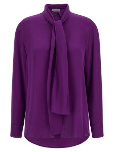 �o�����V�A�K BALENCIAGA �V���c ���f�B�[�X �p�[�v�� Shirts Shirt with scarf 872329TUN135210 Purple �֐� �������� 2026SS ju