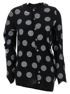 �W������ ���^�i�x �R�� �f �M�����\�� JUNYA WATANABE COMME DES GARCONS �Z�[�^�[ �j�b�g�E�F�A ���f�B�[�X �z���C�g Knitwear Polka dot maxi cardigan JQN0201 White/Black �֐� �������� 2026SS ju