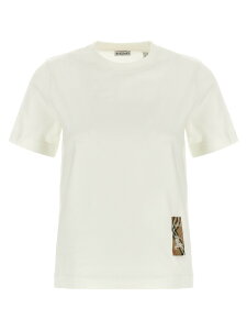 �o�[�o���[ BURBERRY �|���V���c T�V���c ���f�B�[�X �z���C�g T-shirts and polo shirts Check T-shirt 8104886CHALK White �֐� �������� 2026SS ju