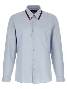 �O�b�` GUCCI �V���c �����Y �u���[ Shirts 'Web' collar shirt 814560Z7AVS4030 Light Blue �֐� �������� 2026SS ju