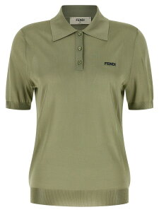 �t�F���f�B FENDI �|���V���c ���f�B�[�X �O���[�� Polo Shiny viscose polo shirt FZXE82AW4VF1UKL Green �֐� �������� 2026SS ju