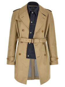 �W������ ���^�i�x �R�� �f �M�����\�� JUNYA WATANABE COMME DES GARCONS �g�����` �R�[�g �����Y �x�[�W�� Coats and Trench Denim insert trench coat WQC0021 Beige �֐� �������� 2026SS ju
