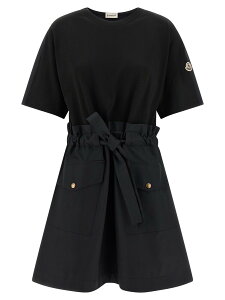 �����N���[�� MONCLER �����s�[�X �h���X ���f�B�[�X �u���b�N Dresses Belt dress L10938I0001189AUG999 Black �֐� �������� 2026SS ju