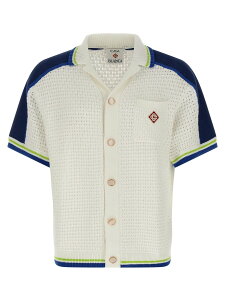 �J�T�u�����J CASABLANCA �V���c �����Y �z���C�g Shirts 'Tennis Cotton Crochet' shirt MSS26KW131001 White �֐� �������� 2026SS ju