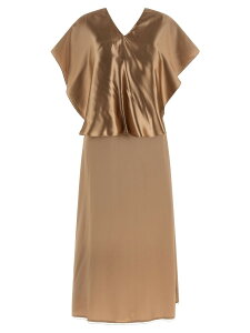 �t�@�r�A�i �t�B���b�s FABIANA FILIPPI �����s�[�X �h���X ���f�B�[�X �x�[�W�� Dresses Dress with cape ABD266F174L9090157 Beige �֐� �������� 2026SS ju