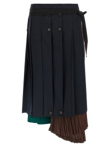 �v���_ PRADA �X�J�[�g ���f�B�[�X �u���[ Skirts Patchwork skirt P164IRSOOO19Q3F0008 Blue �֐� �������� 2026SS ju