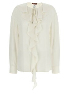�}�b�N�X�}�[�� �X�e���f�B�I MAX MARA STUDIO �V���c ���f�B�[�X �z���C�g Shirts 'MstEpica' blouse 2616111031600008 White �֐� �������� 2026SS ju