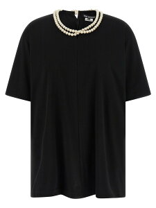 �W������ ���^�i�x �R�� �f �M�����\�� JUNYA WATANABE COMME DES GARCONS �|���V���c T�V���c ���f�B�[�X �u���b�N T-shirts and polo shirts Pearl necklace t-shirt JQT0091 Black �֐� �������� 2026SS ju