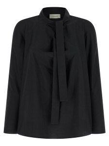 �����[�� LEMAIRE �V���c ���f�B�[�X �u���b�N Shirts 'Ascot' blouse SH1218LF1500BK998 Black �֐� �������� 2026SS ju