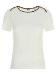 �o�[�o���[ BURBERRY �|���V���c T�V���c ���f�B�[�X �z���C�g T-shirts and polo shirts 'Stephanie' T-shirt 8123282CHALK White �֐� �������� 2026SS ju
