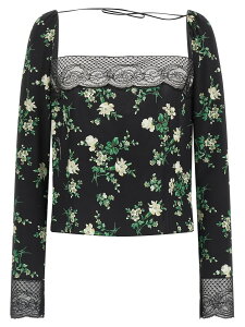 �h���`�F&�K�b�o�[�i DOLCE&GABBANA T�V���c �g�b�v�X ���f�B�[�X �u���b�N T-shirts and tops Flower print top F7BQ1TFSA9GHX6BZ Black �֐� �������� 2026SS ju