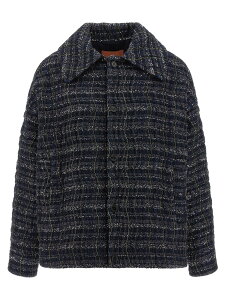 �~�b�\�[�j MISSONI �g�����`�R�[�g �R�[�g ���f�B�[�X �u���[ Coats and trench coats Caperdoni frame overshirt DS25WC1DBC005WS91R5 Blue �֐� �������� 2025AW ju