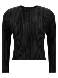 PLEATS PLEASE ISSEY MIYAKE �Z�[�^�[ �j�b�g�E�F�A ���f�B�[�X �u���b�N Knitwear 'Monthly Colors: August' cardigan PP58JO12415 Black �֐� �������� 2025AW ju