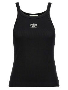 �t�F���f�B FENDI T�V���c �g�b�v�X ���f�B�[�X �u���b�N T-shirts and tops Logo tank top FS7966ANQMF0GME Black �֐� �������� 2026SS ju