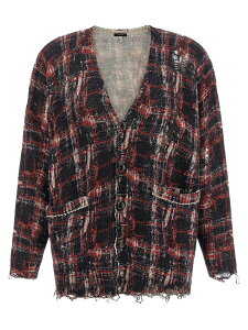 �A�[�� �T�[�e�B�[�� R13 �Z�[�^�[ �j�b�g�E�F�A ���f�B�[�X ���b�h Knitwear Torn cardigan R13WY198Y261ABLACKREDWHITEPLAID Red �֐� �������� 2026SS ju
