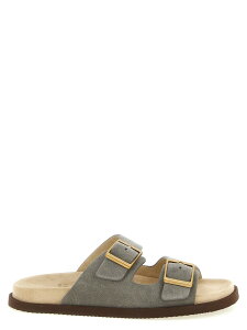 �u���l�� �N�`�l�� BRUNELLO CUCINELLI �t���b�g�V���[�Y �T���_�� �����Y �O���[ Flat Shoes 'Urban' slides MZUSOLY235CDK54 Gray �֐� �������� 2026SS ju