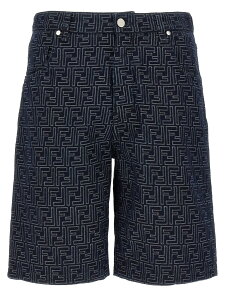 �t�F���f�B FENDI �V���[�c �����Y �u���[ Shorts Bermuda jeans Jacquard FF FLP369AUX4F0BUZ Blue �֐� �������� 2025SS ju