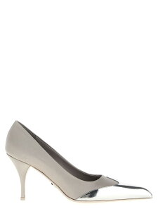 �v���_ PRADA �n�C�q�[�� �p���v�X ���f�B�[�X �V���o�[ High heels Satin pumps 1I968NFA085049F0D32 Silver �֐� �������� 2025SS ju