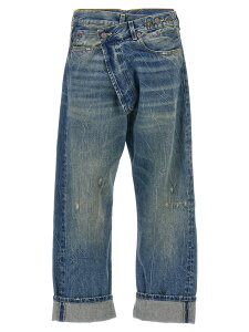 �A�[�� �T�[�e�B�[�� R13 �f�j�� ���f�B�[�X �u���[ Jeans 'Cross Over' jeans R13W2048734KELLY Blue �֐� �������� 2026SS ju