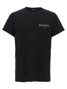�o���}�� BALMAIN T�V���c �����Y �u���b�N T-shirts 'Balmain Vintage' T-shirt EH1EF000GD84EAD Black �֐� �������� 2025SS ju
