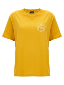 �G�g�� ETRO �|���V���c T�V���c ���f�B�[�X �C�G���[ T-shirts and polo shirts Logo T-shirt WRJB0006AC036A0968 Yellow �֐� �������� 2024SS ju