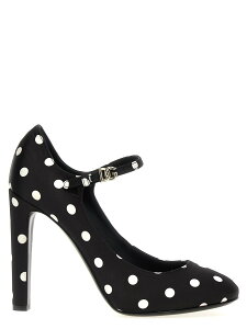 �h���`�F&�K�b�o�[�i DOLCE&GABBANA �n�C�q�[�� �p���v�X ���f�B�[�X �z���C�g High heels 'Mary Jane Sharon' pumps CD1869AV885HN10W White/Black �֐� �������� 2024AW ju