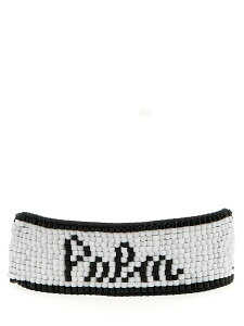 �p�[�� �G���W�F���X PALM ANGELS �W���G���[ ���f�B�[�X �z���C�g Jewelry 'Palm Beads' bracelet PWOA019S23MAT00401100110 White/Black �֐� �������� 2023SS ju