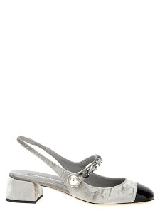 �~���E �~���E MIU MIU �n�C�q�[�� �p���v�X ���f�B�[�X �V���o�[ High heels Velvet slingback 5I045EF0353LQCF0M3W Silver �֐� �������� 2025SS ju